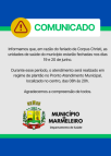 Comunicado da Saúde 