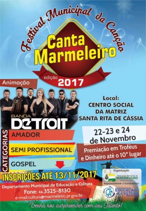 CANTA MARMELEIRO: INSCRIÇÕES PRORROGADAS