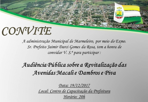 CONVITE : AUDIÊNCIA PÚBLICA: