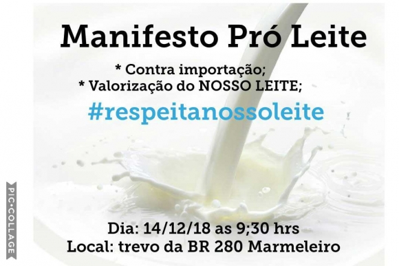 MARMELEIRO TERÁ MANIFESTO PRÓ LEITE NA SEXTA-FEIRA