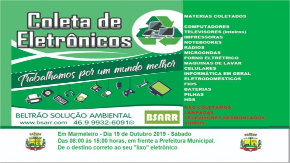 AÇÃO DO PROJETO COLETA DE ELETRÔNICOS SERÁ SÁBADO