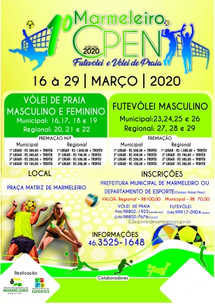 1º MARMELEIRO OPEN SERÁ REALIZADO EM MARÇO