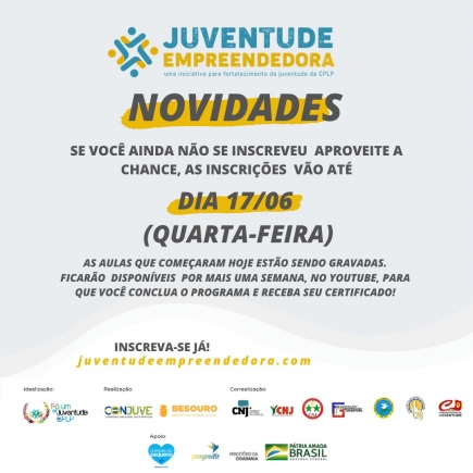 CURSO ON LINE EMPREENDEDOR: PRORROGADA INSCRIÇÃO