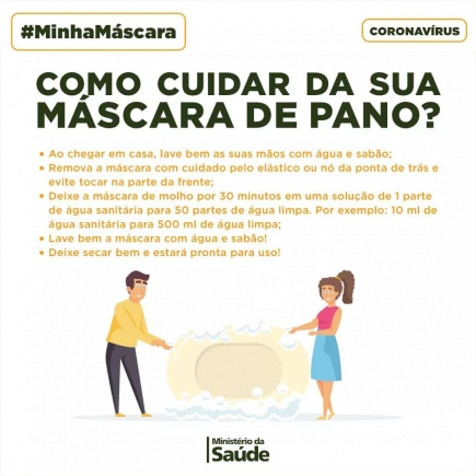 CORONAVÍRUS: CUIDADOS COM A MÁSCARA DE PANO