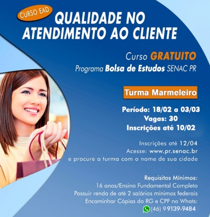 Curso Gratuito Qualidade no atendimento ao Cliente