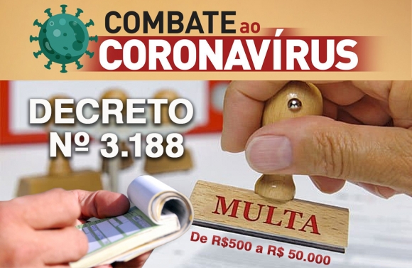 Decreto aumenta o valor das Multas as violações das normas contra o Covid-19
