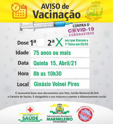Vacinação 2ª Dose 75 anos ou mais