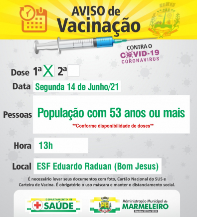Vacinação COVID-19 1ª Dose População com 53 anos ou mais interior