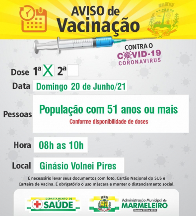 Vacinação COVID-19 1ª Dose População com 51 anos ou mais