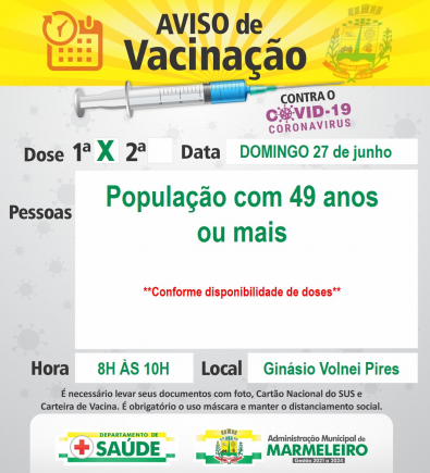 Vacinação COVID-19 1ª Dose População com 49 anos ou mais