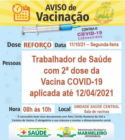 Dose de reforço para Trabalhadores da saúde