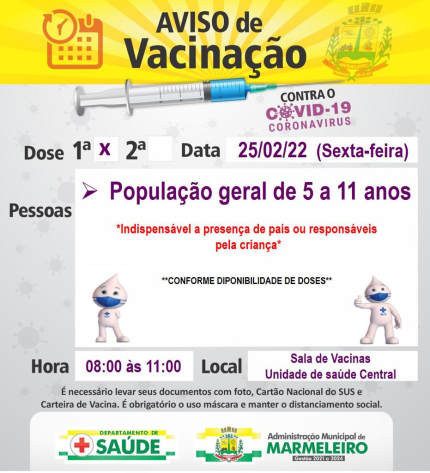  Vacinação COVID-19, 1ª População geral de 5 a 11 anos