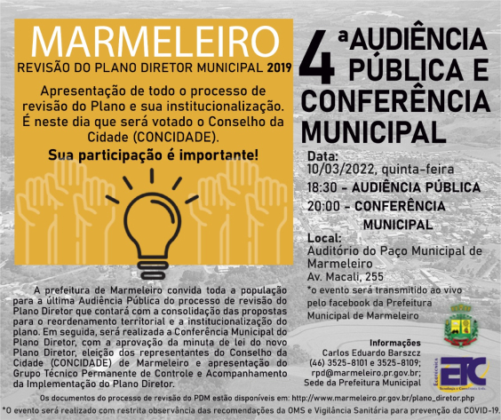 Marmeleiro prepara-se para a realização da 4ª Audiência Pública e Conferência Municipal 