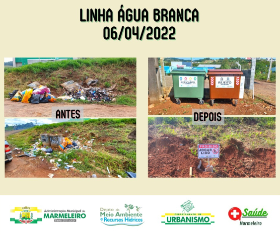 Área de despejo irregular de resíduos na Linha Água Branca passa por limpeza