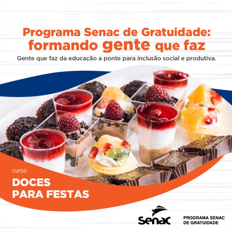 Abertas as Inscrições para Curso de Doces de Festa