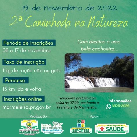 Inscrições Abertas para a 2ª Caminhada na Natureza