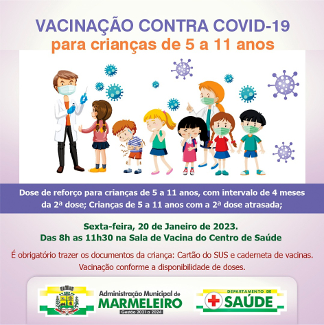 Vacinação contra COVID-19 para crianças de 5 a 11 anos