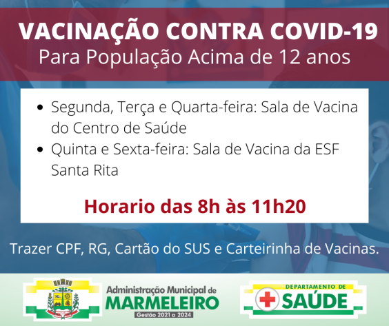 Vacinação Contra COVID-19 para População Acima de 12 anos