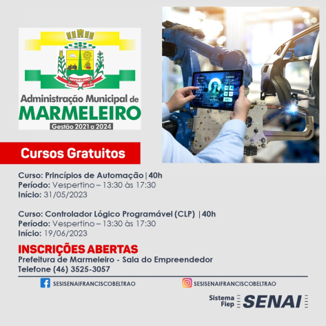 Abertas as Inscrições para os Cursos de Princípios de Automação e CLP