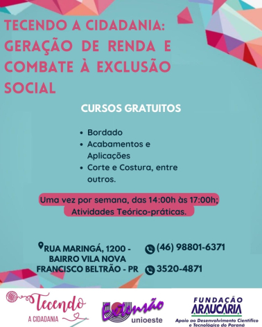 Inscrições abertas para Oficina de Costura
