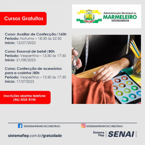 Novos Cursos na Sala Móvel de Confecção