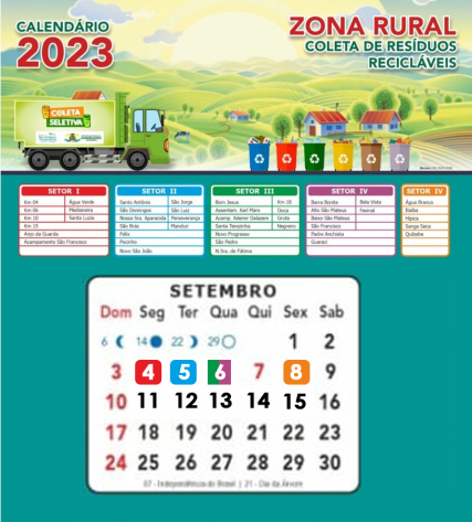 As Coletas de Lixo Reciclável no mês de Setembro serão Adiantadas