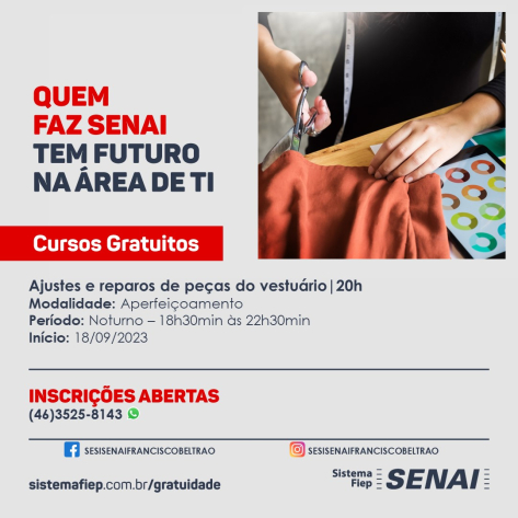 Curso de Ajustes e Reparos de Peças do Vestuário