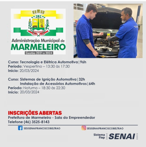 Cursos Gratuitos em Parceria com o SESI/SENAI