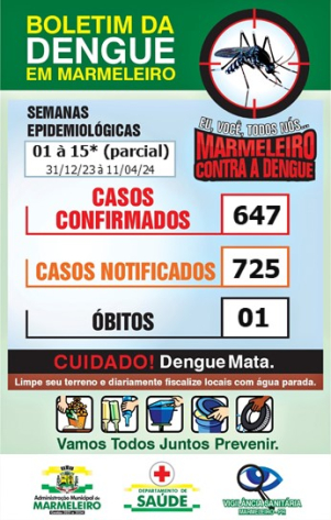 Marmeleiro confirma primeira morte por Dengue