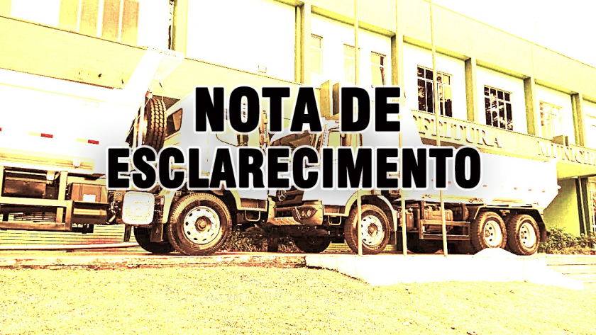 NOTA DE ESCLARECIMENTO: vistorias em veículos de propriedade do município