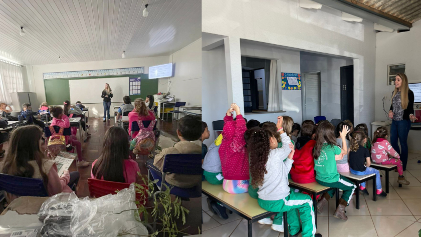Palestras nas Escolas Municipais sobre Coleta Seletiva, Reciclagem e Consumo Consciente
