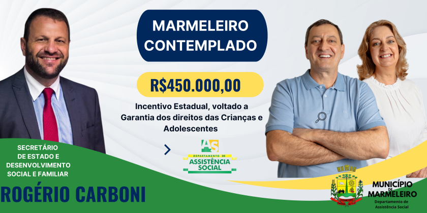 Marmeleiro é contemplado com R$ 450.000,00 Recursos do FIA/PR