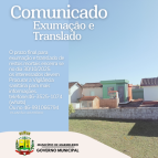 Vigilância sanitária da Prazo até 30 de outubro para quem deseja fazer exumação e translado no cemitério.